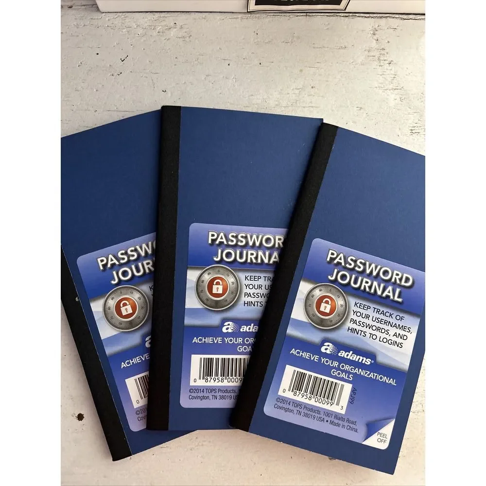 Adams Password Journal,‎ 6.25 X 3.25 Inches (APJ99), Blue